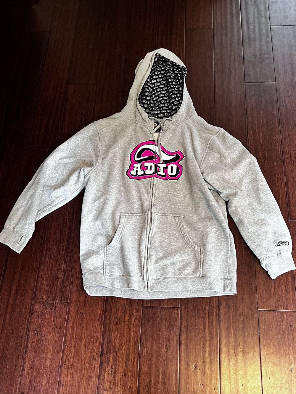 Adio Vintage Authentic Gray Skateboard Zip up